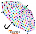 Clear POE Umbrella with Colourful Dot
