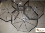Transparent PVC Umbrella with Black Polyester Border