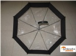 Transparent PVC Umbrella with Black Polyester Border