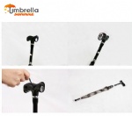 Crutch Umbrella with LED Flashlight Handle
