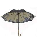 Double layers umbrella with bamboo handle