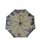 Double layers umbrella with bamboo handle